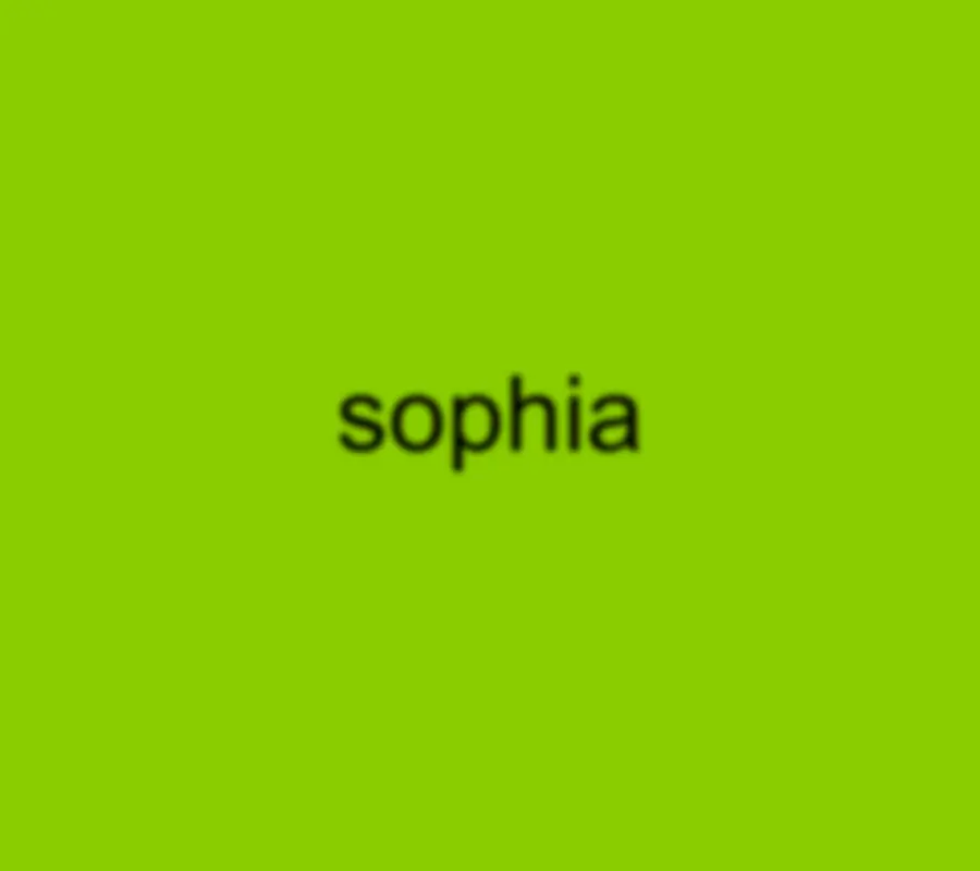 brat style image with name sophia on green background
