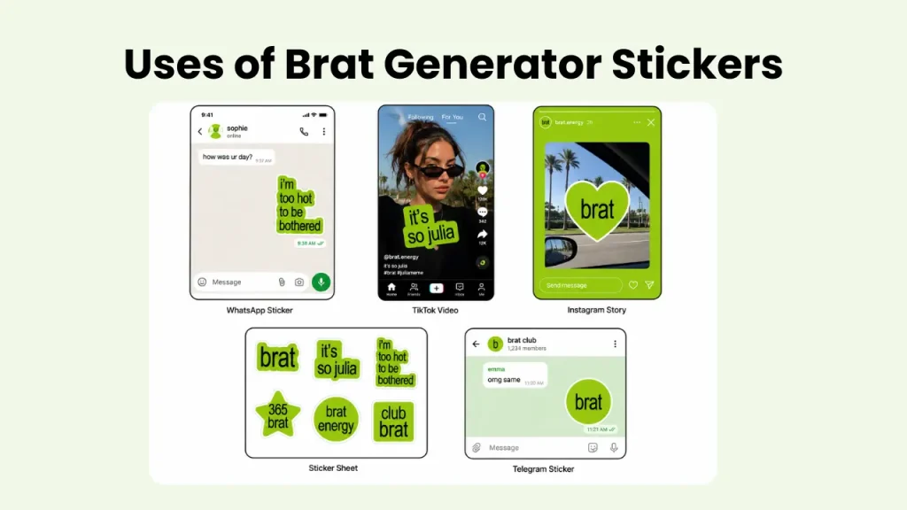 Uses of Brat Generator Stickers